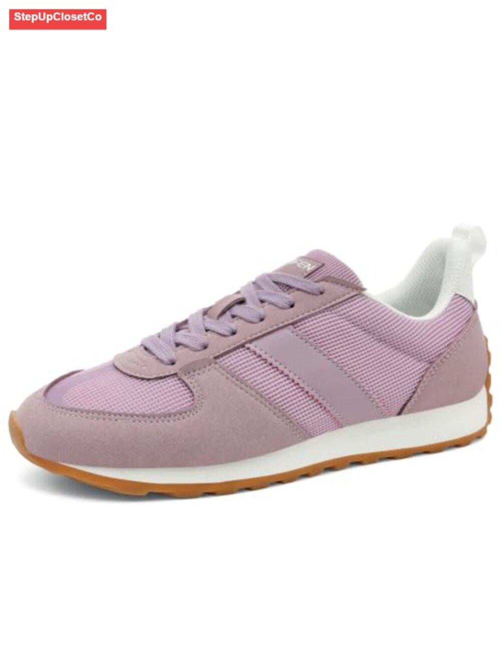 Womens Retro Sneakers Microfiber Suede Mesh Lace-Up Walking Shoes